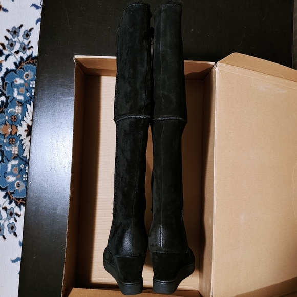 Sofft Waterproof Suede Shearling Tall Boots Comfy Wedge Heel Snow Winter Boots 7 - Picture 11 of 16